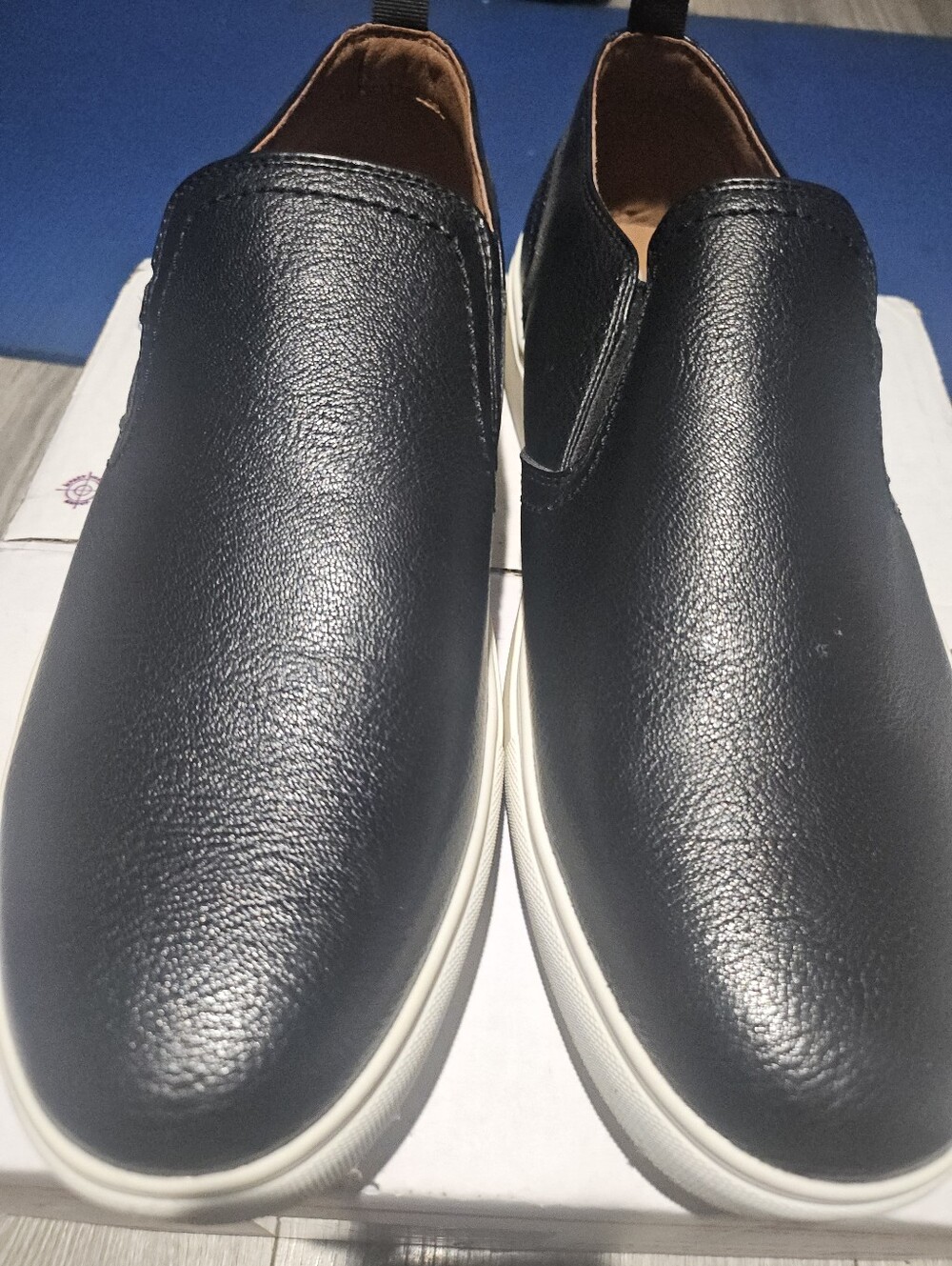 Tommy Hilfiger Black Slip-On Leather-Style Loafers